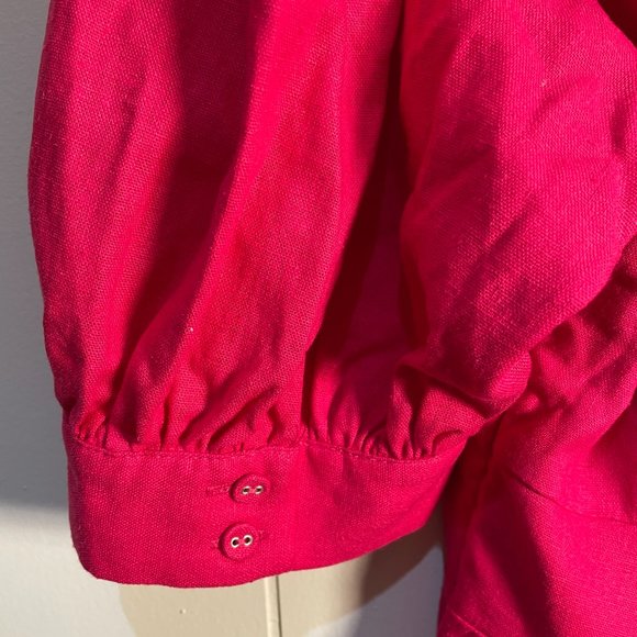 House of Harlow 1960 NEW Mini Flare Linen Blend Lacing Dress Size 4 Fuchsia - Picture 5 of 11